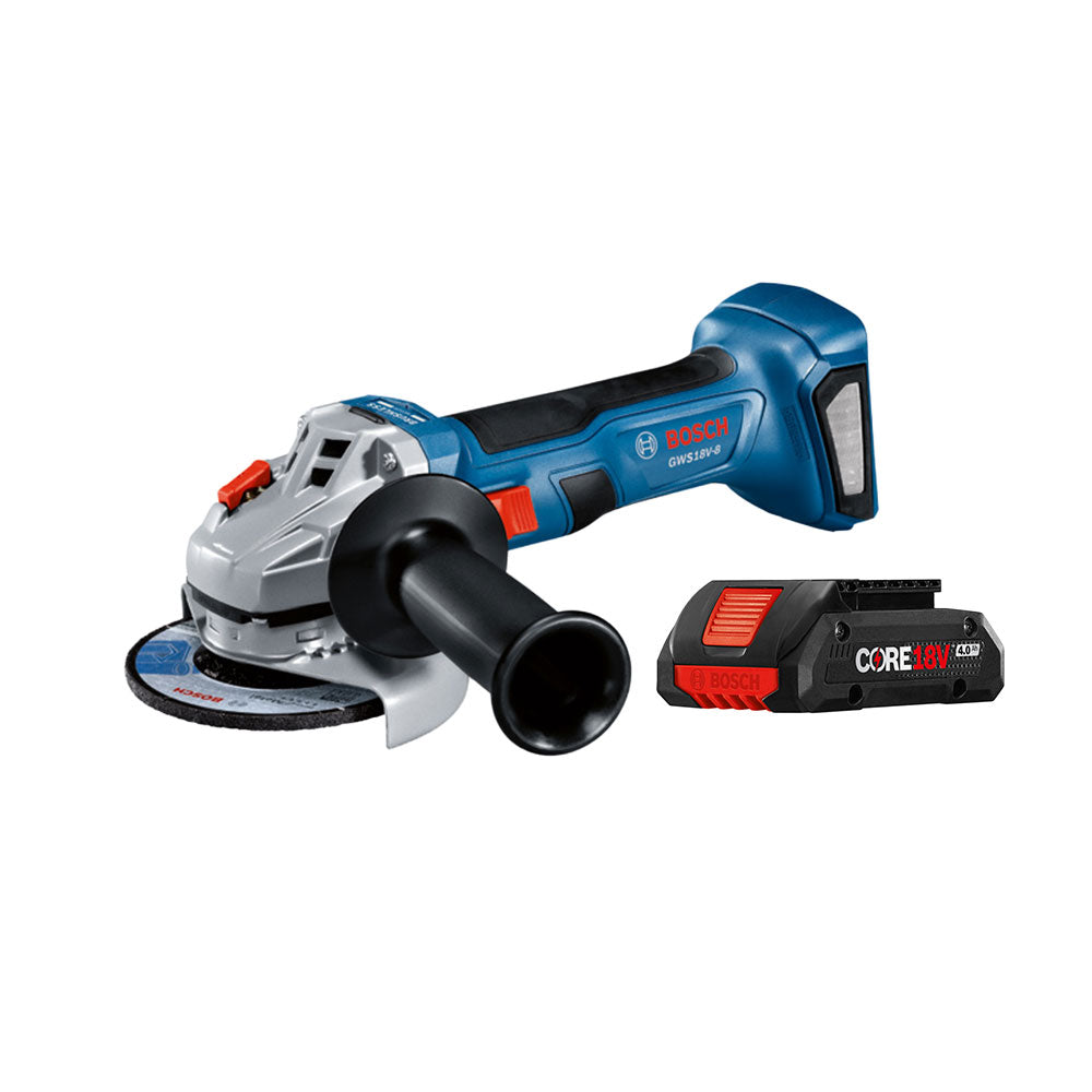 Bosch GWS18V-8N-KITBAT 18V 4-1/2" Brushless Angle Grinder W/ 4.0 Ah Ba ...