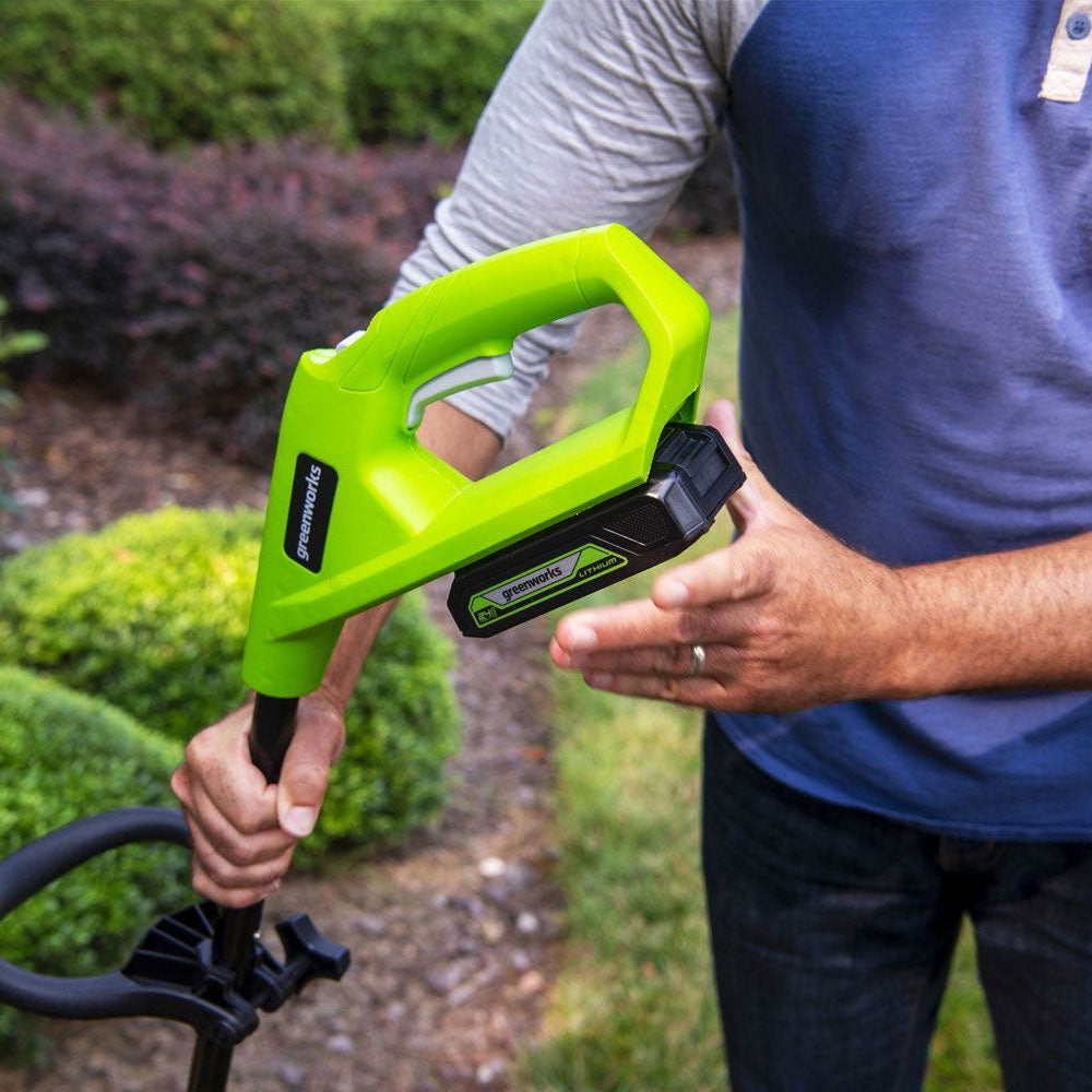 Greenworks 24V 12 Cordless TorqDrive String Trimmer, 2.0Ah USB Battery and Charger Included