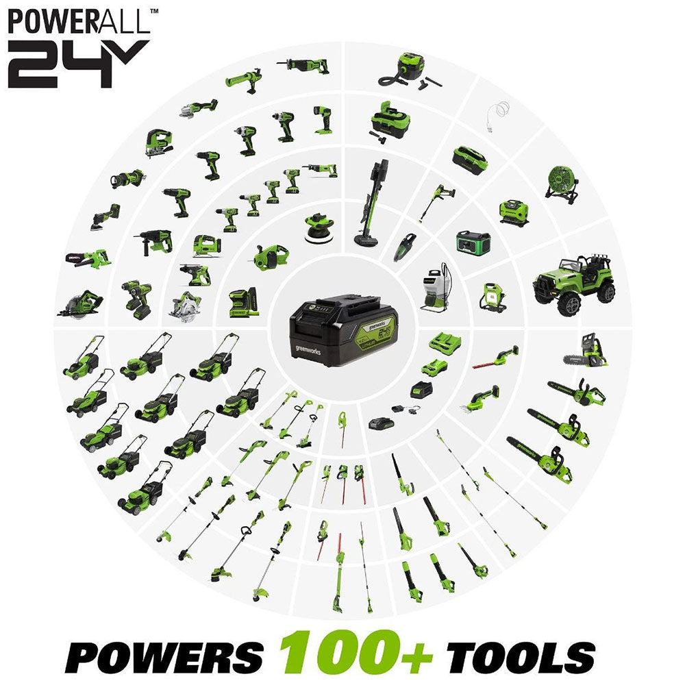 Greenworks 24V 12 Cordless TorqDrive String Trimmer, 2.0Ah USB Battery and Charger Included