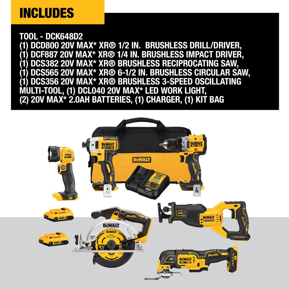 20V MAX* XR® Brushless Cordless 3-Speed Oscillating Multi-Tool Kit (2.0 Ah  Battery)