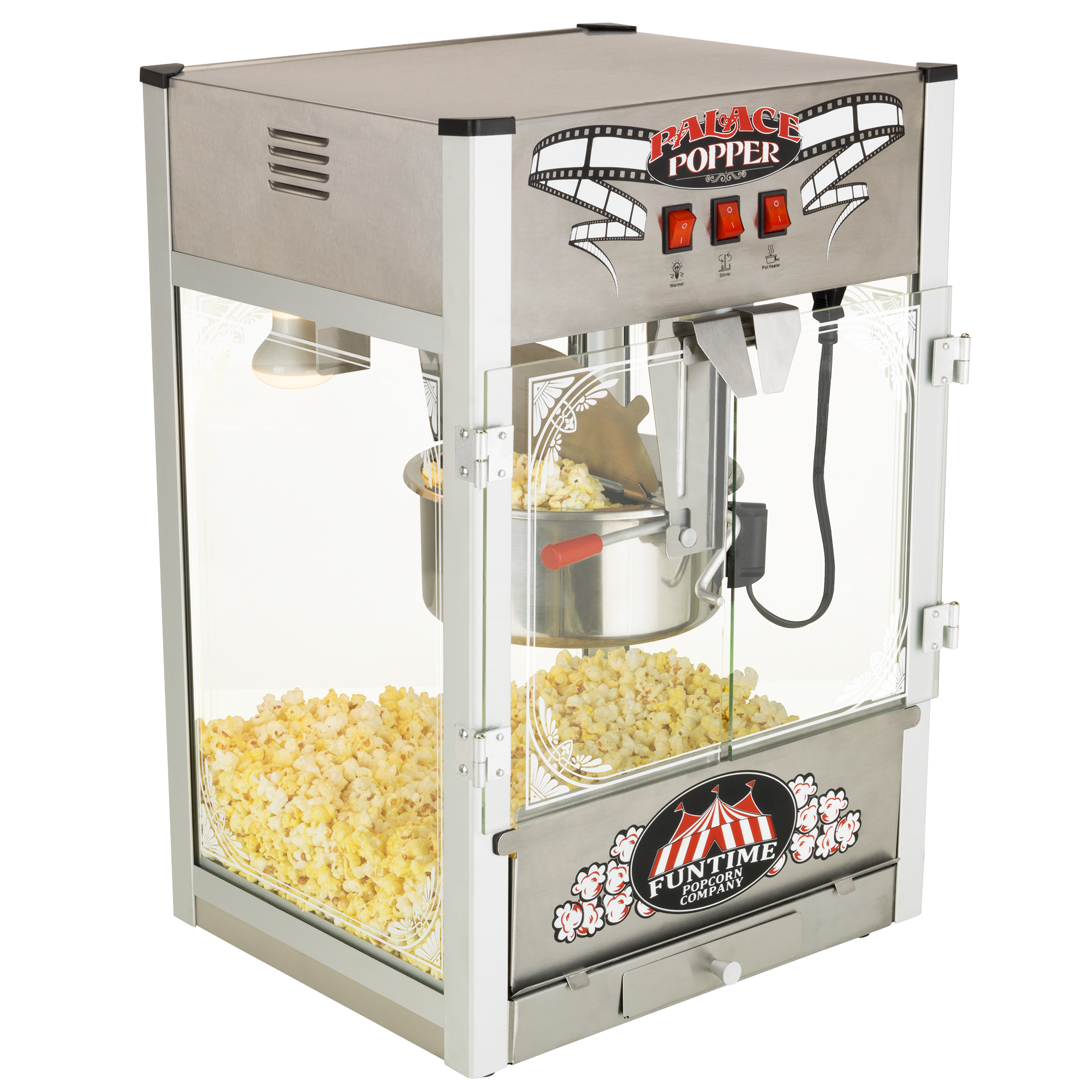 Funtime 4 oz Full-Size Hot Oil Popcorn Maker Machine with Cart