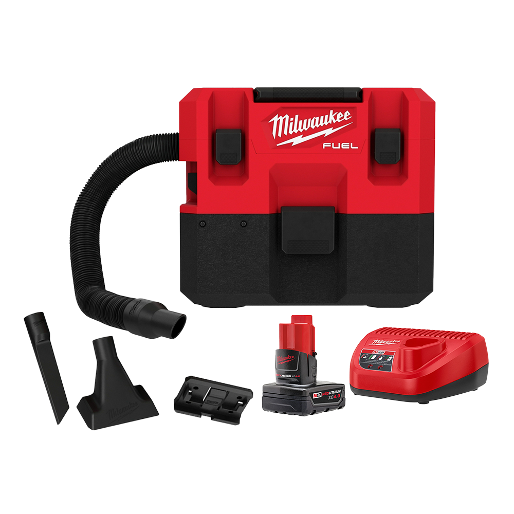 Milwaukee 0960-20XC4 M12 FUEL 12V Vacuum w/ 4 AH Battery and Charger ...