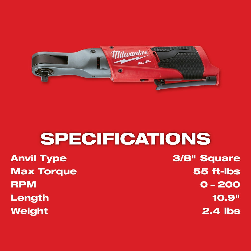 Milwaukee 2557-20 M12 FUEL 12V 3/8-Inch 55-Ft-Lbs. Cordless Ratchet –  MaxTool