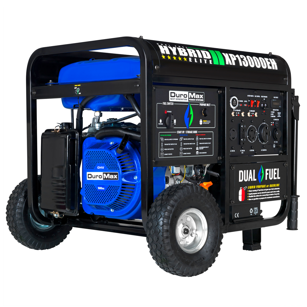 DuroMax XP13000EH 13,000 Watt Portable Dual Fuel Gas Propane Generator ...