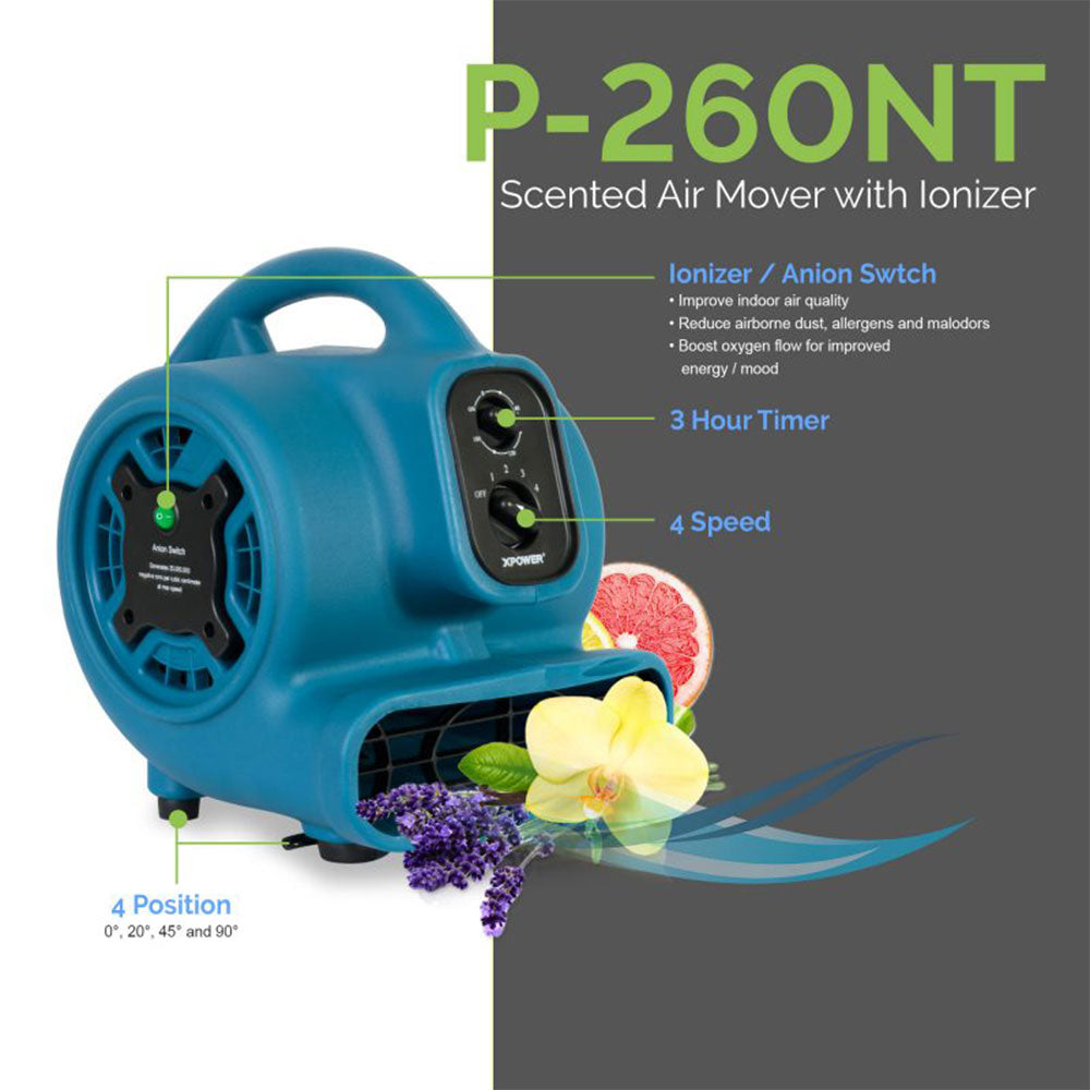 XPOWER P-800 3/4 HP 3200 CFM Air Mover 3 Speed Carpet Dryer Floor Fan